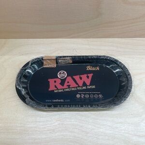 7.5”X 3.5” METAL ROLLING TRAY (BLACK RAW)